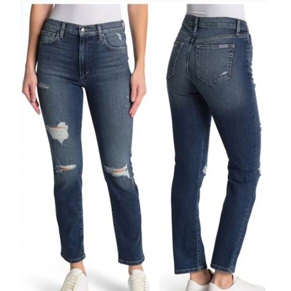 Joe's Jeans High Rise Jeans Straight Ankle Distressed Denim Ibapah NWT Size 30 - Picture 1 of 9